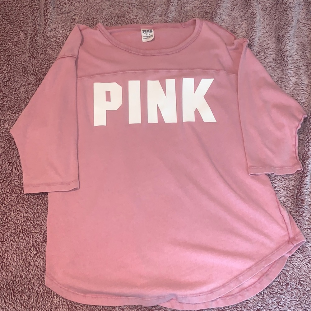 PINK quarter sleeve tee